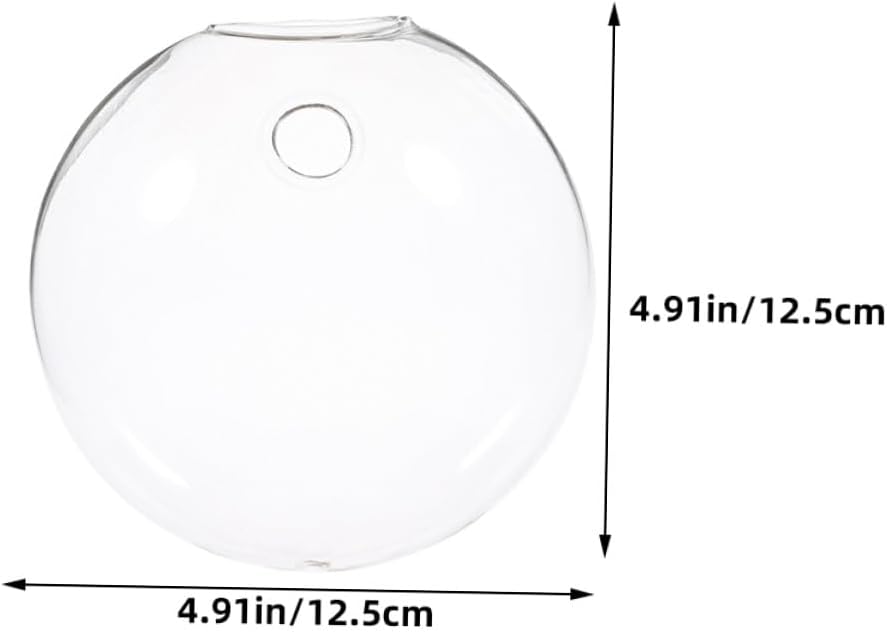 2pcs Clear Glass Wall Vases for Hydroponic Plants Transparent Hanging Terrarium Bowls with Wallmount Design Space-Saving Decorative Containers for Indoor Root Display and Easy