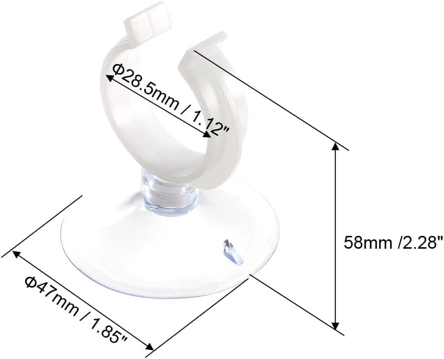 uxcell Aquarium Suction Cup Clips Airline Tube Holders Clamps for Fish Tank Clear 28.5mm 12Pcs