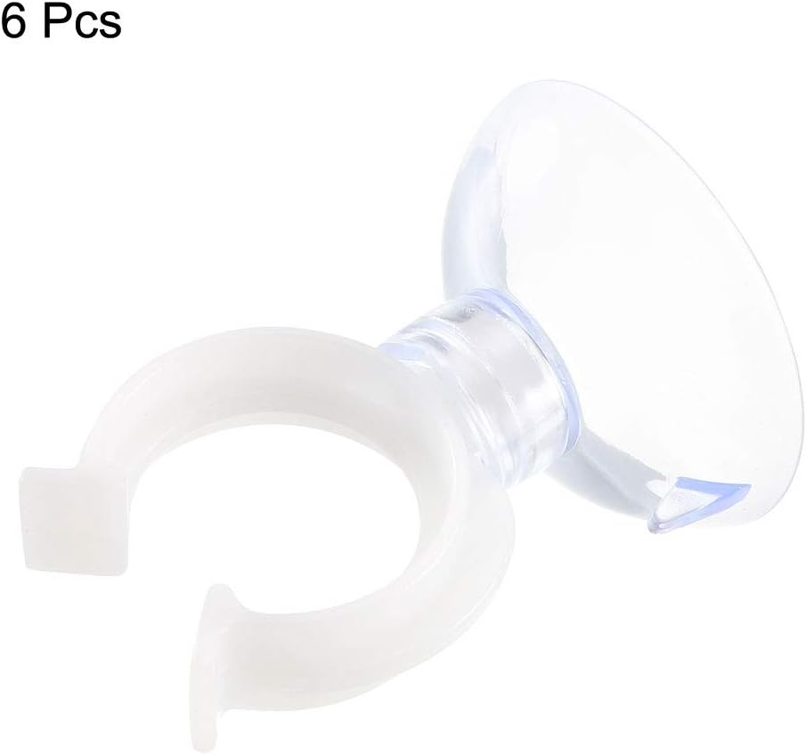 uxcell Aquarium Suction Cup Clips Airline Tube Holders Clamps for Fish Tank Clear 17mm 6Pcs