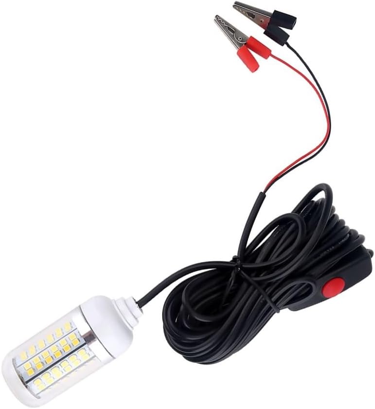 ‌12V 15W 108-LED Fishing Light IP68 Water Proof Submersible Underwater Lamp with 5M Cord for Night Fishing, Boats & Rafting