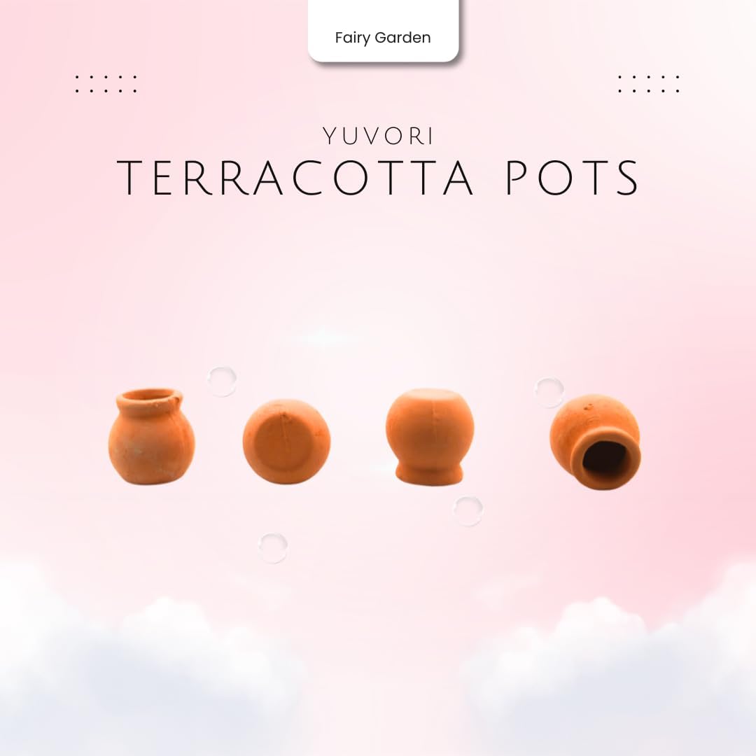 Mini Terracotta Pots – Small Clay Flower Pots for Succulents, Cactus, DIY Crafts, Fairy Garden, School Projects, Mini Planters – Set of 20 (Belly (No Drain Hole), 0.7 Inch)