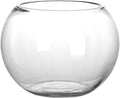 GANAZONO Round Glass Fish Bowl Clear Portable Desktop Tank for Goldfish Hydroponics Home Office Garden Decor Small Aquarium with High Transparency