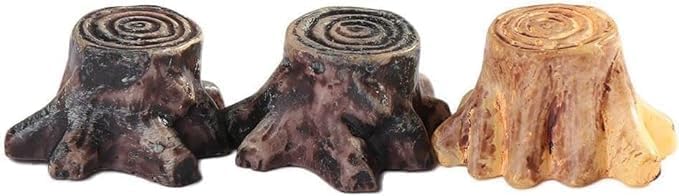 3 Pcs Artificial Tree Stump Mini Garden Figurines Stumps Ornaments Mini Root Stump Fairy Miniatures Gnomes Moss Terrariums Figurines for Home Decoration Accessories Outdoor Statues Resin Crafts