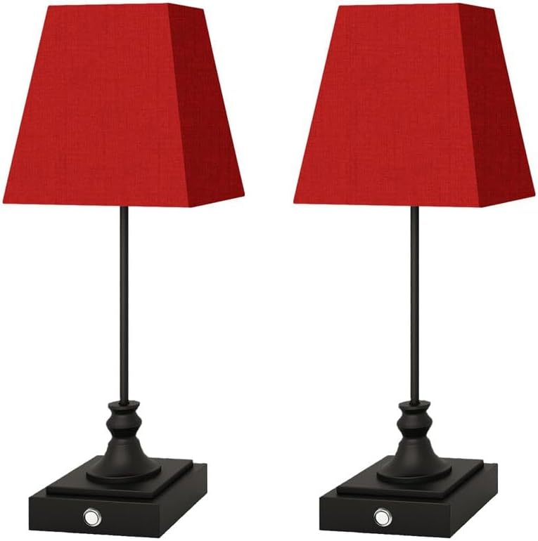 Rechargeable LED Table Lamps with Stepless Touch Control,Black Cordless Lamp for Living Room&Bedside&Patio&Shower,Small Desk Lamp(6000mAH Battery),2 Pack for Home Decor,Best Gifts for Family