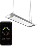 ONF Flat One+ 24 Inch 24/7 Cycle Aquarium Light, Yellow White Full Spectrum ColorFull LED Light, Fish Tank Light Brightness Dimmable & Color Temperature APP Controlled, Sunrise & Sunset, Pendant Style