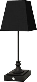 Rechargeable LED Table Lamps with Stepless Touch Control,Black Cordless Lamp for Living Room&Bedside&Patio&Shower,Small Desk Lamp(6000mAH Battery),1 Pack for Home Decor,Best Gifts for Family
