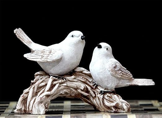A&H NextGen StoreElegant White Bird Pair Statue - Decorative Bird & Animal Showpiece for Home Decor & Gifts- White