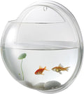 Balacoo 16.5 Inch Wall Hanging Fish Aquarium Acrylic Fish Tank Wall Decor Space-Saving Design Random Plant Color