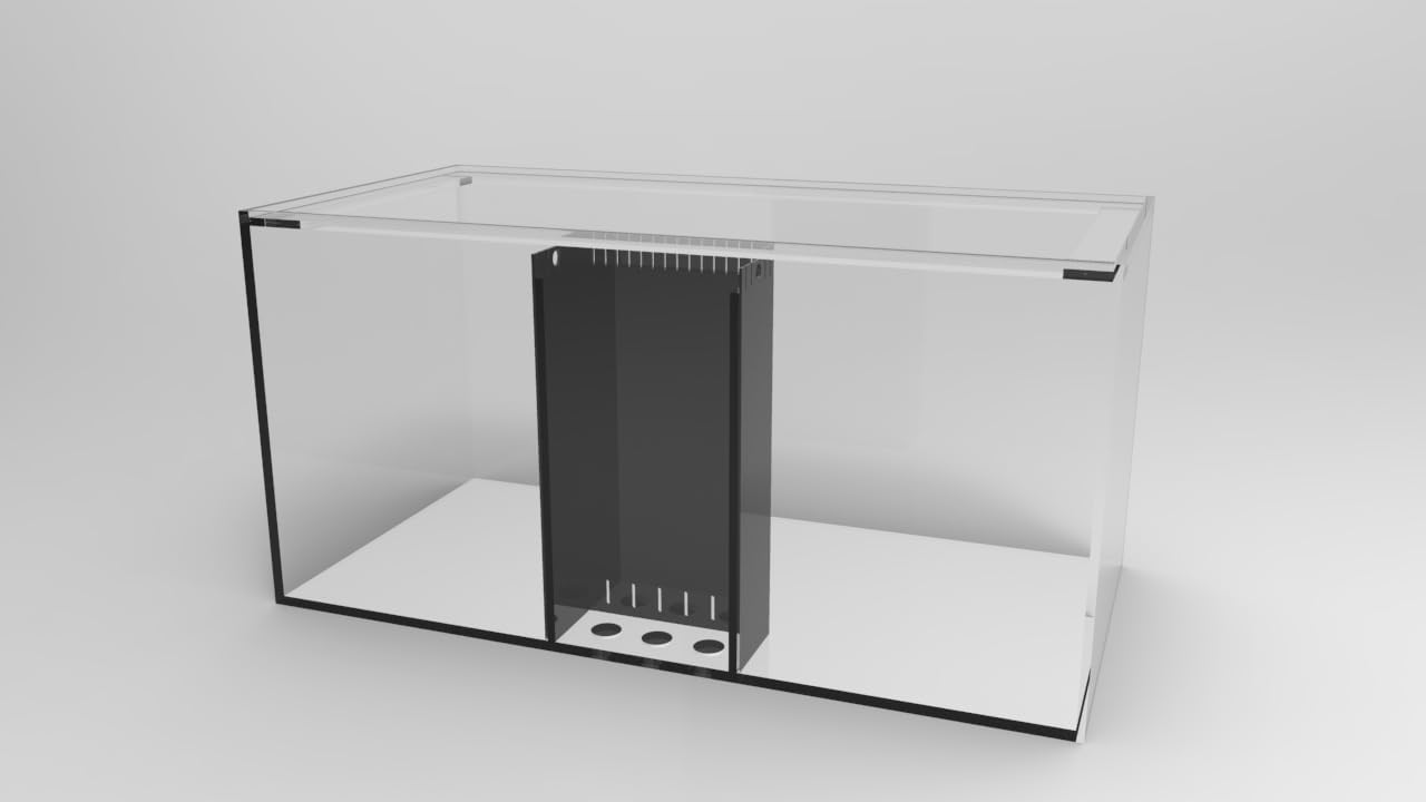 120-3H Gallon Starfire Aquariums with Center Overflow 48x24x24 H 12mm Starfire/Low Iron Glass