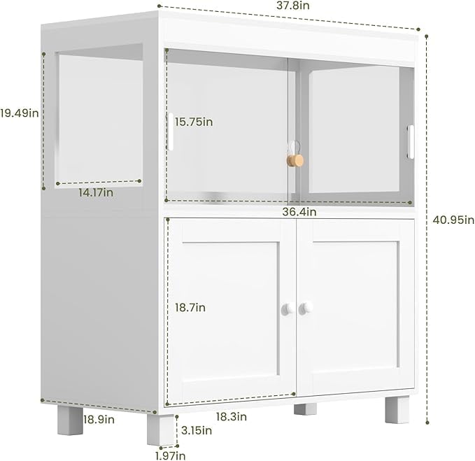 Reptile Terrarium Tank with Storage Cabinet – 60 Gallon Enclosure with Sliding Doors, Mesh Lid, Lock, and Wheels – Snake & Lizard Habitat Stand for Indoor Use