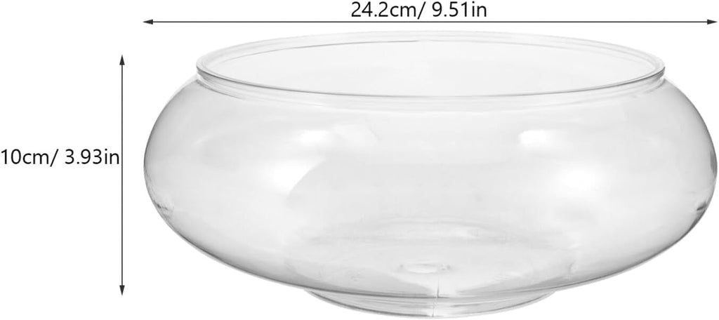 Clear Fish Bowl Vase Bubble Bowl Round Shallow Planter Plastic Container Fish Bowl Aquatic Plant Pot Daffodil Pot Hydroponic Planter Fish Tank Aquarium Bowl