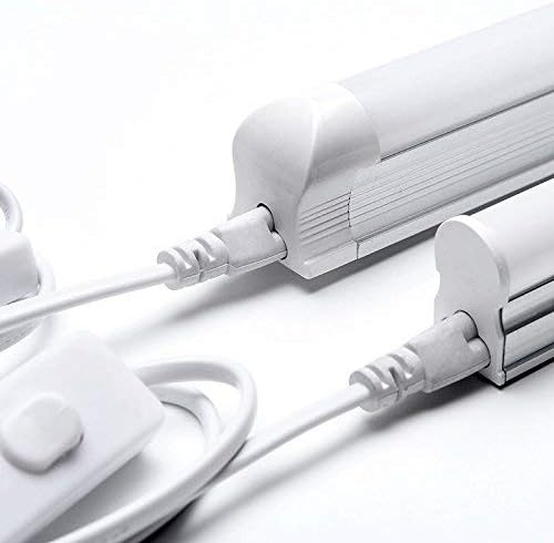 2 Pack LED Wire Connector Power Cord with on/Off Plug for LED T5 T8 Light Tube Extension Cable Wire (1.5M/5Ft 3pin)