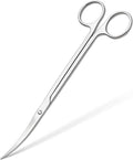 Mandala Crafts 12 Inches Silver Stainless Steel Curved Aquarium Scissors for Trimming Aquatic Plants – Bent Aquascape Scissors for Fish Tanks, Hospital Tanks, Goldfish Bowls, and Terrariums
