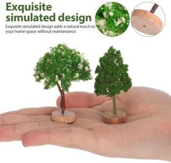 5Pcs Mixed Model Mini Trees: Plastic Miniature Fairy Garden Trees with Wood Bases for Diorama Supplies, Model Train Scenery DIY Landscape & Fairy Garden Decoration