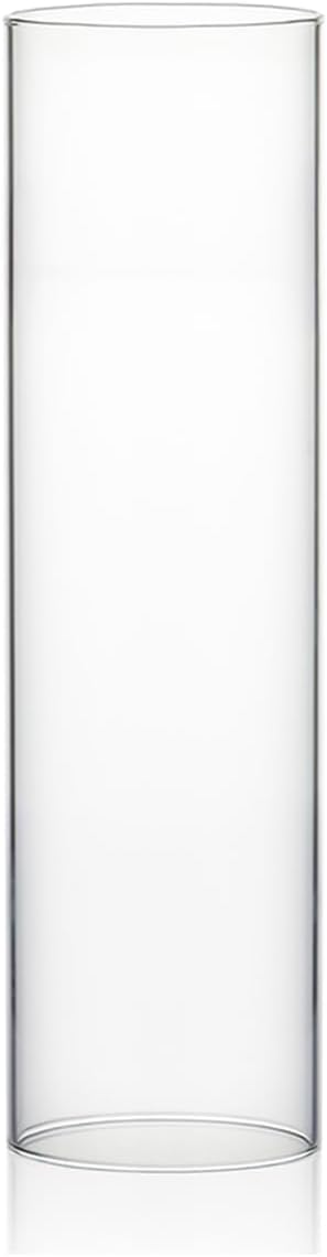WGVI Hurricane Candle Holder Sleeve, Wide 3", Height 10", Clear Glass Cylinder Candleholder, Chimney Tube, Open Ended Candle Shade, 1 Piece