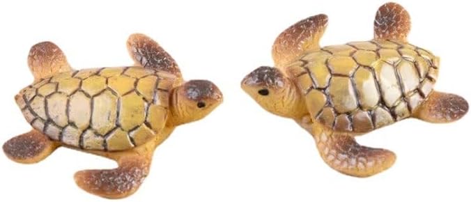 2 Pcs Miniature Sea Turtle Figurine, Mini Sea Turtle Fairy Garden Accessoriesfor Fish Tank Decoration, Succulent Planter, Micro Landscape, Fairy Garden Decor, Cake Toppers, Fish Tank Decoration