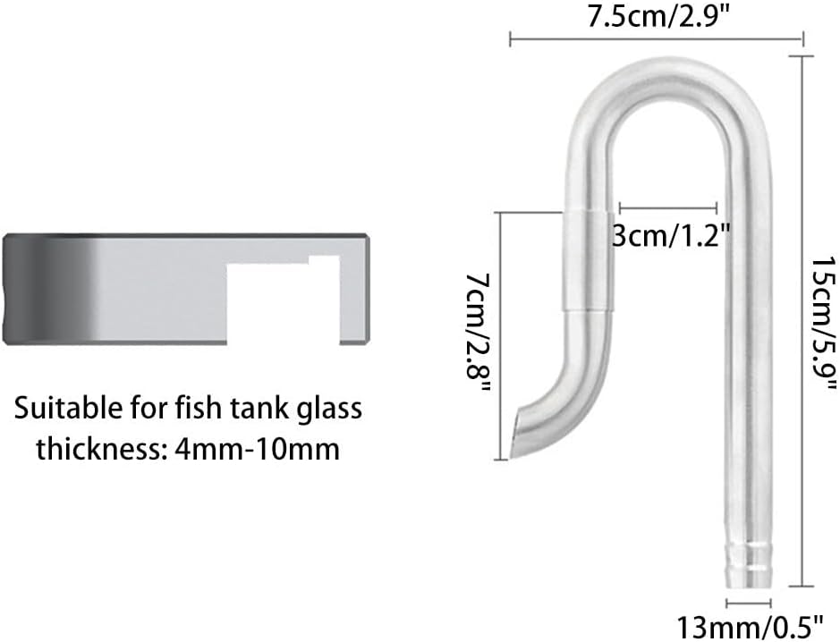 DONGKER Aquarium Lily Pipe,Stainless Steel Surface Skimmer Strainer Tube 360° Rotation with Fixing Bracket for Aquarium Tank