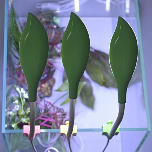 Aquarium Mini USB Lamp Tortoise Fish Aquarium Clip On Leaf Light for Aquatic Plant Growing with US Plug( Light-Green)