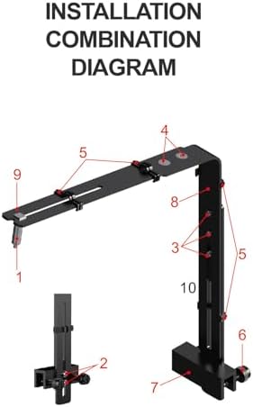 Professional Adjustable Height Aquarium Light Bracket, Black Aluminum Alloy Fish Tank Lamp Stand Kit for Hanging Light, Easy Installation
