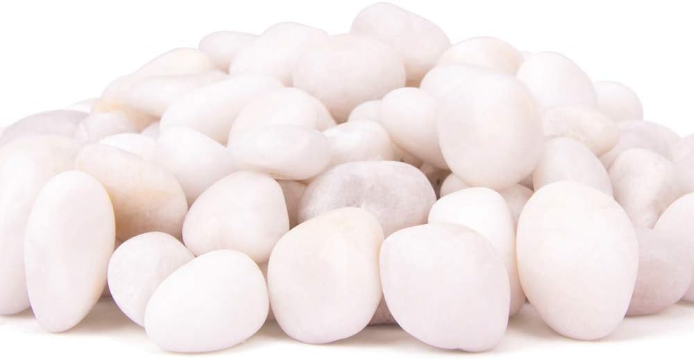 CFKJ 18 Pounds White Decorative Pebbles River Rock Aquarium Gravel,Garden Ornamental Pebbles, Natural Polished Decorative Gravel,White Decorative Stones,Pebbles,Decor Pebbles for Landscaping (White)