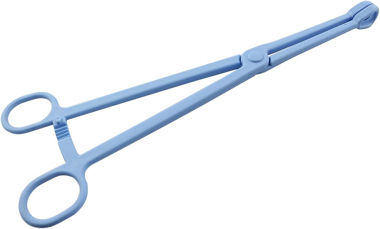 LQ Industrial Reptile Feeding Clip 24.5cm/9.64inch Blue Plastic Tong Tweezer Forcep for Tortoise Lizard Frog Spider Tarantulas