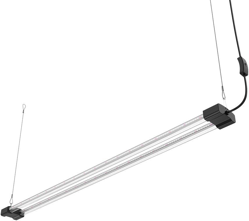 BoostGro LED Grow Light Full Spectrum 5000K Daylight + 660nm Red Linkable Indoor Plant Lighting Fixture Tubes (4FT, 2, Pack)