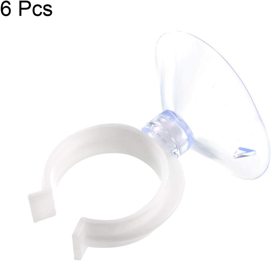 uxcell Aquarium Suction Cup Clips Airline Tube Holders Clamps for Fish Tank Clear 28.5mm 6Pcs