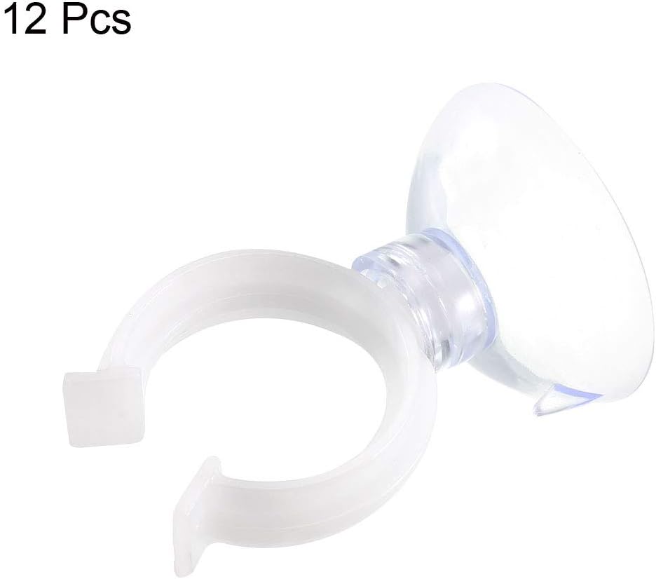 uxcell Aquarium Suction Cup Clips Airline Tube Holders Clamps for Fish Tank Clear 19mm 12Pcs