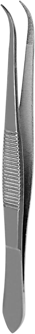 Splinter Forceps - Fine Point - Tweezers Stainless Steel Straight & Curved (Curved 4.50")