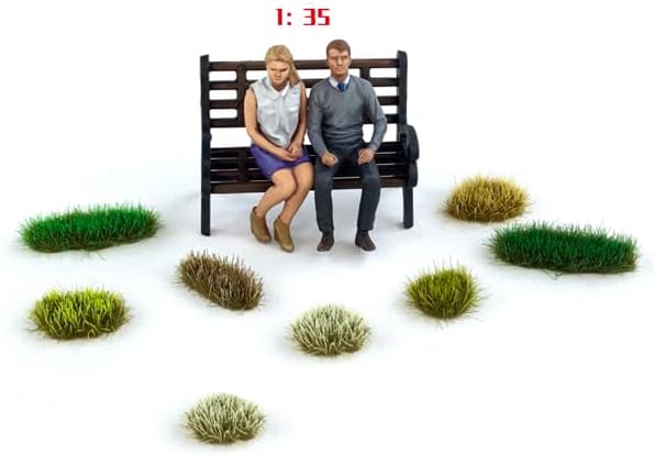 78 Pcs Static Grass Tuft Model Bushy Tufts Lowland Shrubs Tuft Terrain Model Kit for DIY Model Railway Train Landscape Fairy Garden Diorama Scenery (Set C)