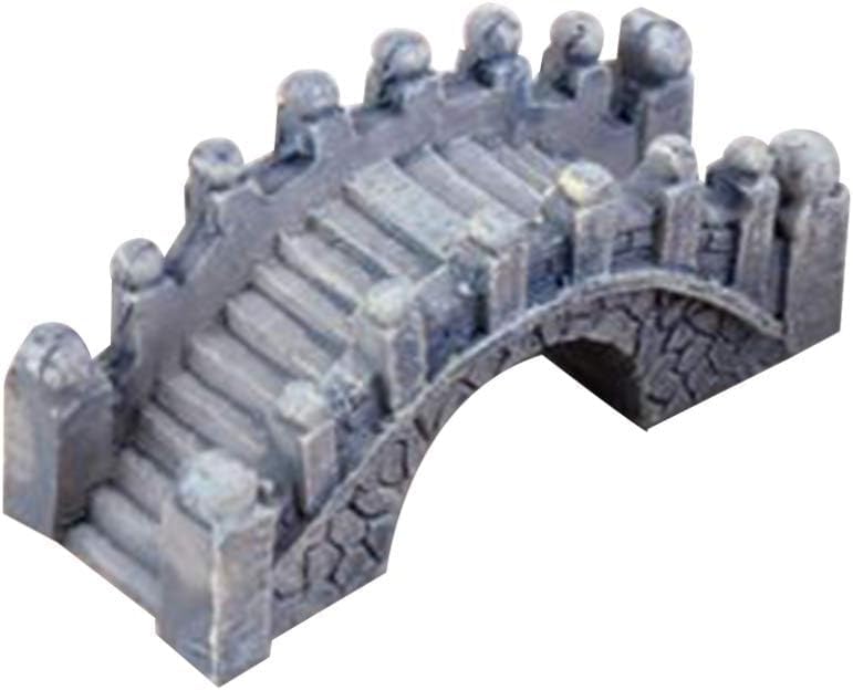 2 Pack Gray & Brown Miniature Stone Arch Bridges - Fairy Garden Ornaments for Dollhouse, Aquarium, Lawn, Patio, and DIY Micro Landscape Decor | Mini Fairy Garden Accessories for Outdoor and Fish Tank