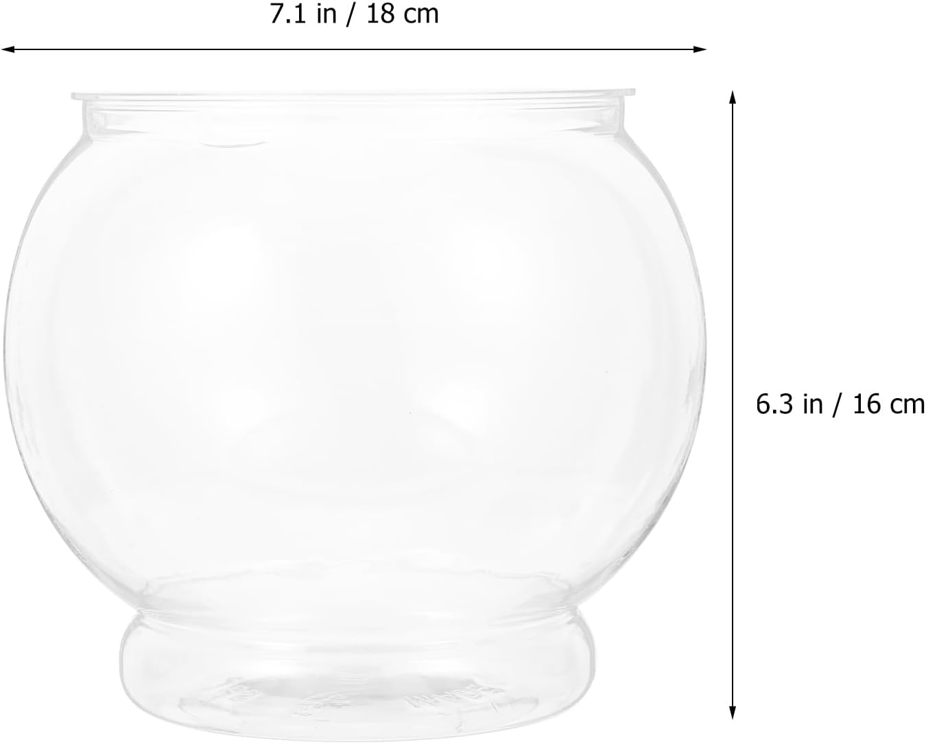 POPETPOP Plastic Fish Bowls Round Aquarium Clear Fish Keeper Fishbowl Vase Pot for Wedding Party Event Christmas Holiday Home Decor 18cm