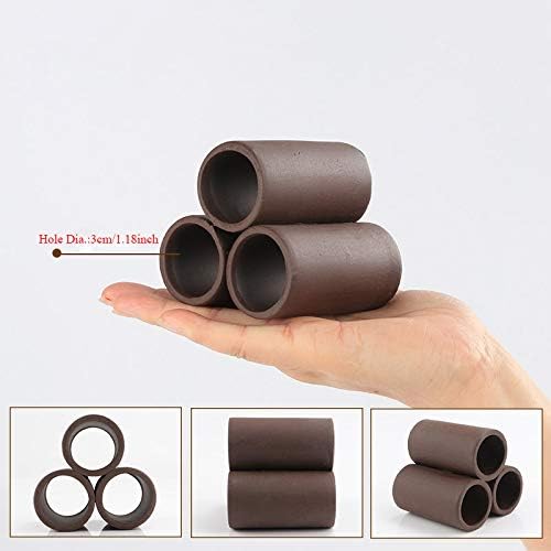 Norgail Handmade Brown Ceramic Shelters - Shrimp Habitat, Breeding Tube, Hiding cave - Hideaway Pipes Reduce Stress, Encourage spawning - Decorative Aquarium Accessories 1PCS (Large)