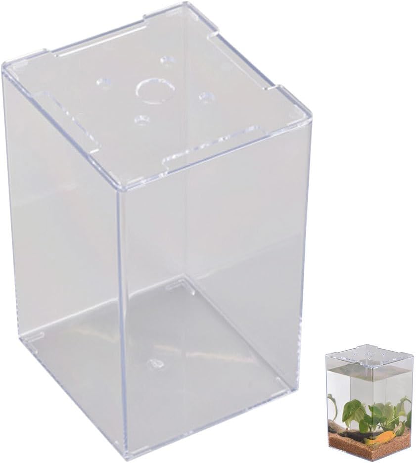 Small Fish Tank Acrylic Mini Aquarium 7.5 Inch Desktop Fish Box for Betta and Home Decor