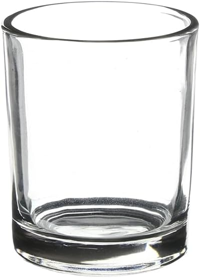 WGVi Clear Glass Cylinder Tea Light Votive Candle Holder, Width 2", Height 2.4", Small Candleholders, Shot Glass, Tabletop Event Decor, 1 Piece