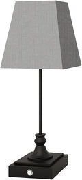 Rechargeable LED Table Lamps with Stepless Touch Control,Black Cordless Lamp for Living Room&Bedside&Patio&Shower,Small Desk Lamp(6000mAH Battery),1 Pack for Home Decor,Best Gifts for Family