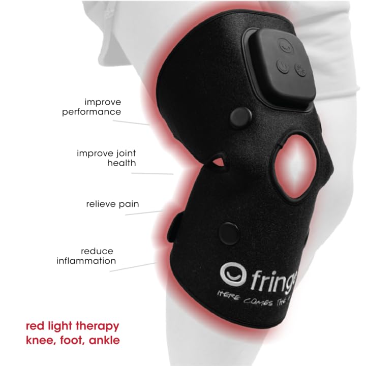Fringe Red Light Therapy Wrap for Elbow, Knee, Foot & Ankle, Both Red 660nm and Infrared Light 850nm, 360 LED, Sports Recovery