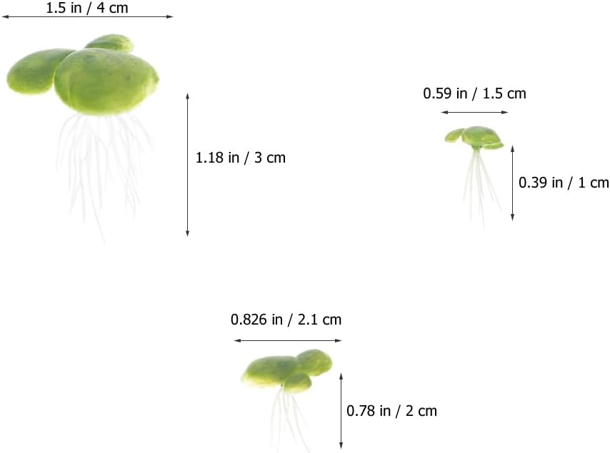 Amosfun 54pcs Fake Duckweed Aquarium Floating Plants Mini Light Green Floating Fish Plants Aquarium Tank Decor 1.57x1.57x3.54 Inch