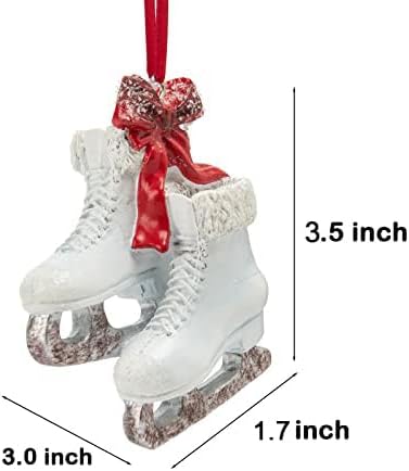 Decorative Ice Skate Christmas Ornament - Ice Skate Decorative Hanging Ornaments for Christmas Tree Figurine Ornaments High 3.46 Inch Braxio
