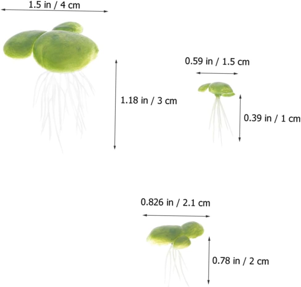 Gadpiparty 18pcs Fake Duckweed Floating Aquarium Plants Decorative Leaf Grass for Fish Tank Shade Artificial Aquatic Decorations