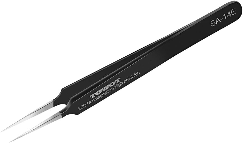 TOWOT Precision Tweezers, Anti-static Stainless Steel Pointed Tweezers for Electronics, Crafts, Soldering, Welding, Experimental Work, and Jewelry Making Industrial Tweezers
