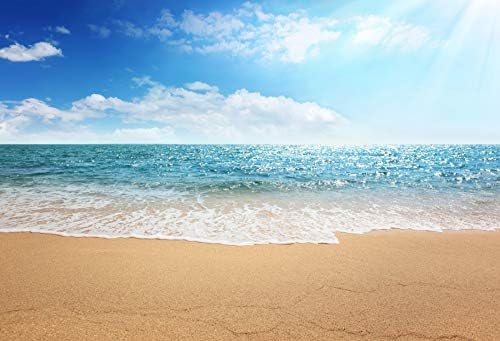 Baocicco 10x6.5ft Vinyl Backdrop Seaside Natural Landscape Photography Background Beautiful Island Surf Sand Beach Coastline Background Wedding Travel Summer Holiday Children Adults Portrait Prop