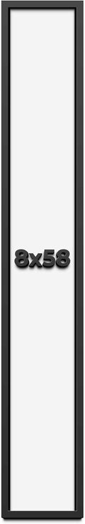 8x58 Shadow Box Frame Black | 1 Inch Deep Solid Wood Shadowbox Display Frame | UV Resistant Acrylic Plexiglass, Acid Free Backing, and Hanging Hardware | Dugan Picture Frame Style