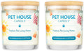 One Fur All Pet House Candle 2 Pack - Plant-Based/Soy - Clean Burning Scented, Long Lasting Pet Odor Candle for Home - Sunwashed Cotton
