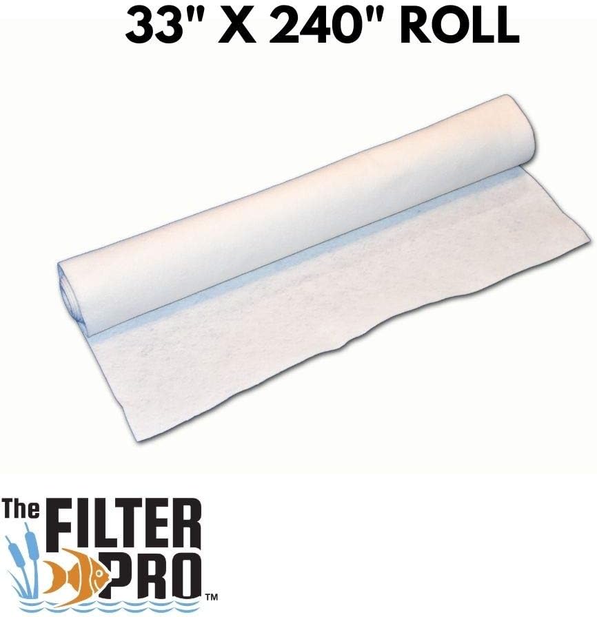 Felt Filter Media, 100 Micron, 33" x 240" Roll, Perfect for Aquariums, Ponds or Water Gardens, Made in USA