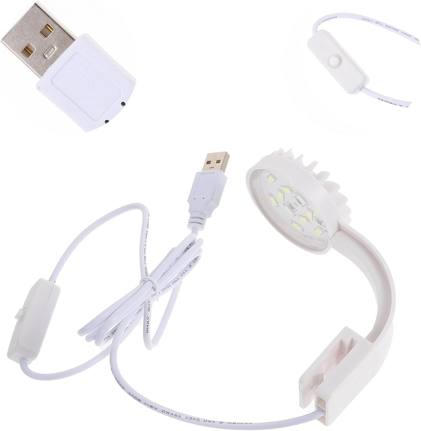 USB Aquarium LED Lamp Fish Tank Light with High Penetration for Watergrass Growth Compact White Reef LED Lighting for Nano and Betta Tanks