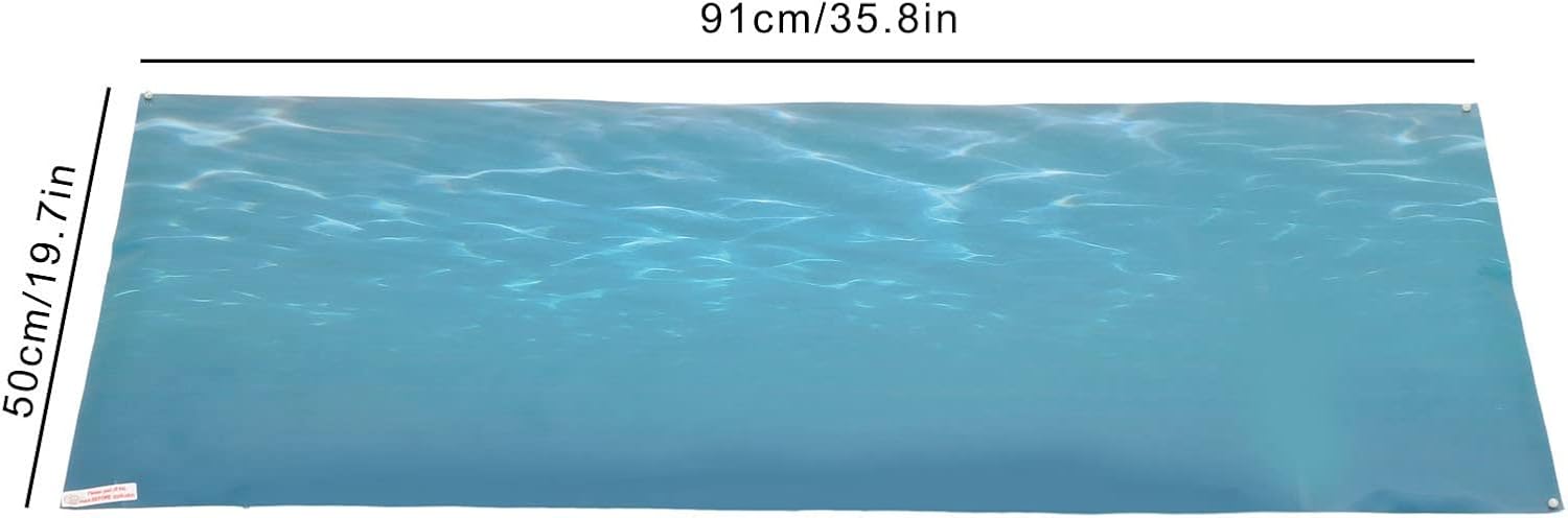 Aquarium Poster, Underwater Paper Cling Sticker with Sea Water Pattern Aquarium Wallpaper Background Decoration Picture PVC Adhesive Poster (91 * 50CM)