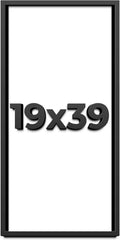 19x39 Shadow Box Frame Black | 1 Inch Deep Solid Wood Shadowbox Display Frame | UV Resistant Acrylic Plexiglass, Acid Free Backing, and Hanging Hardware | Dugan Picture Frame Style