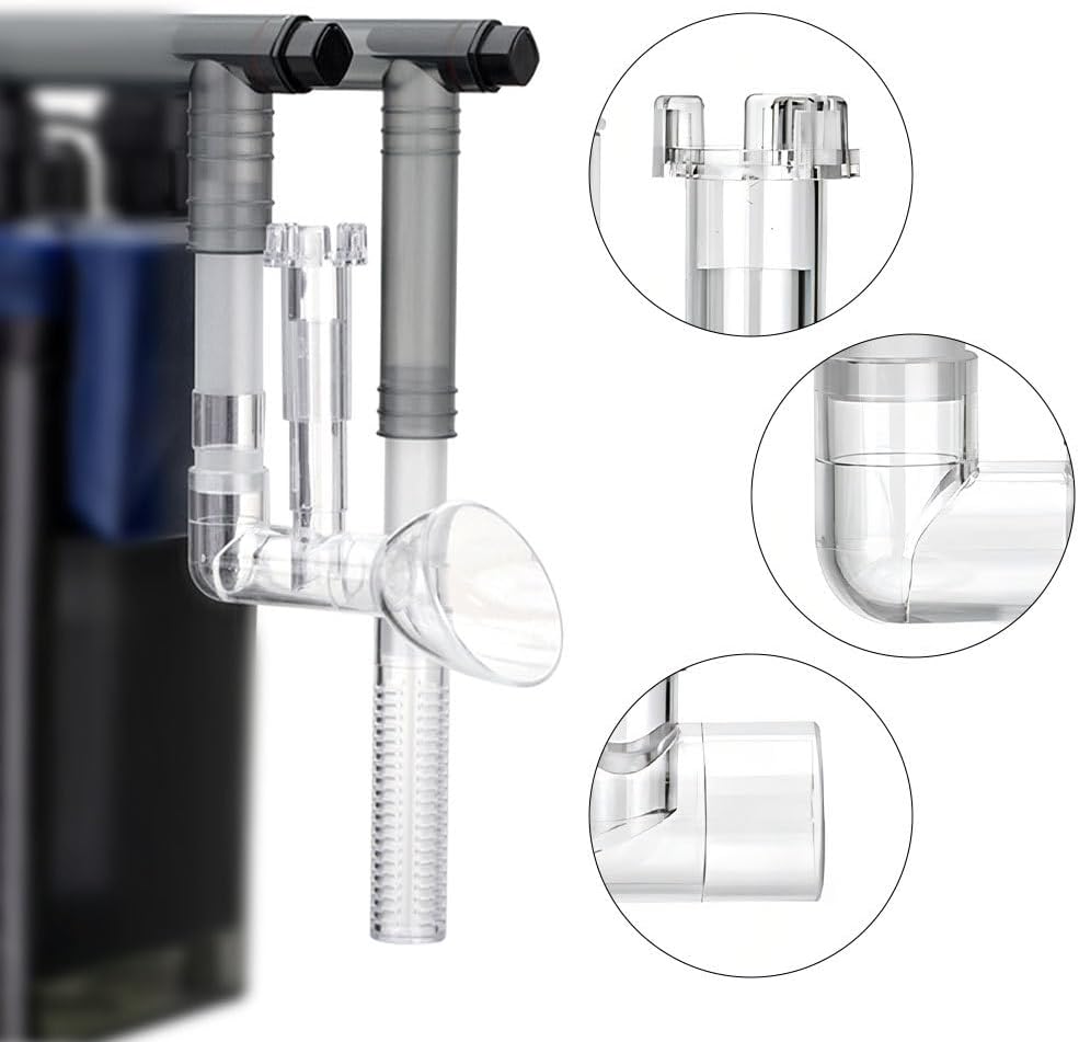 MiOYOOW Aquarium Surface Skimmer, Hanging Aquarium Oil Film Remover, Fish Tank Pipe Inflow/Outflow Filter Accessory for Aquarium Fish Plant Tank