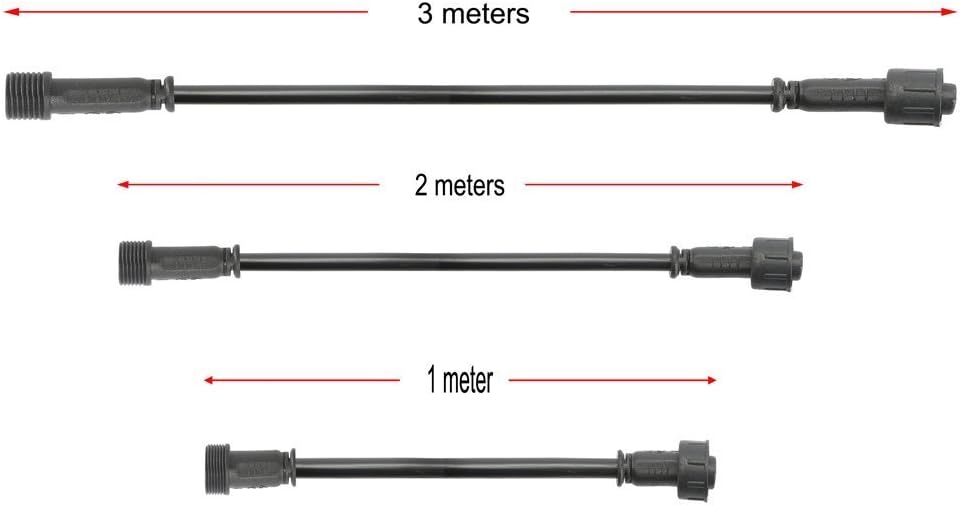 Sumaote 6.56ft 2m 4Pin Extension Cable Wire with Male and Female Connectors at Both Ends for RGB Multi-Color LED Deck Light, Pack of 5